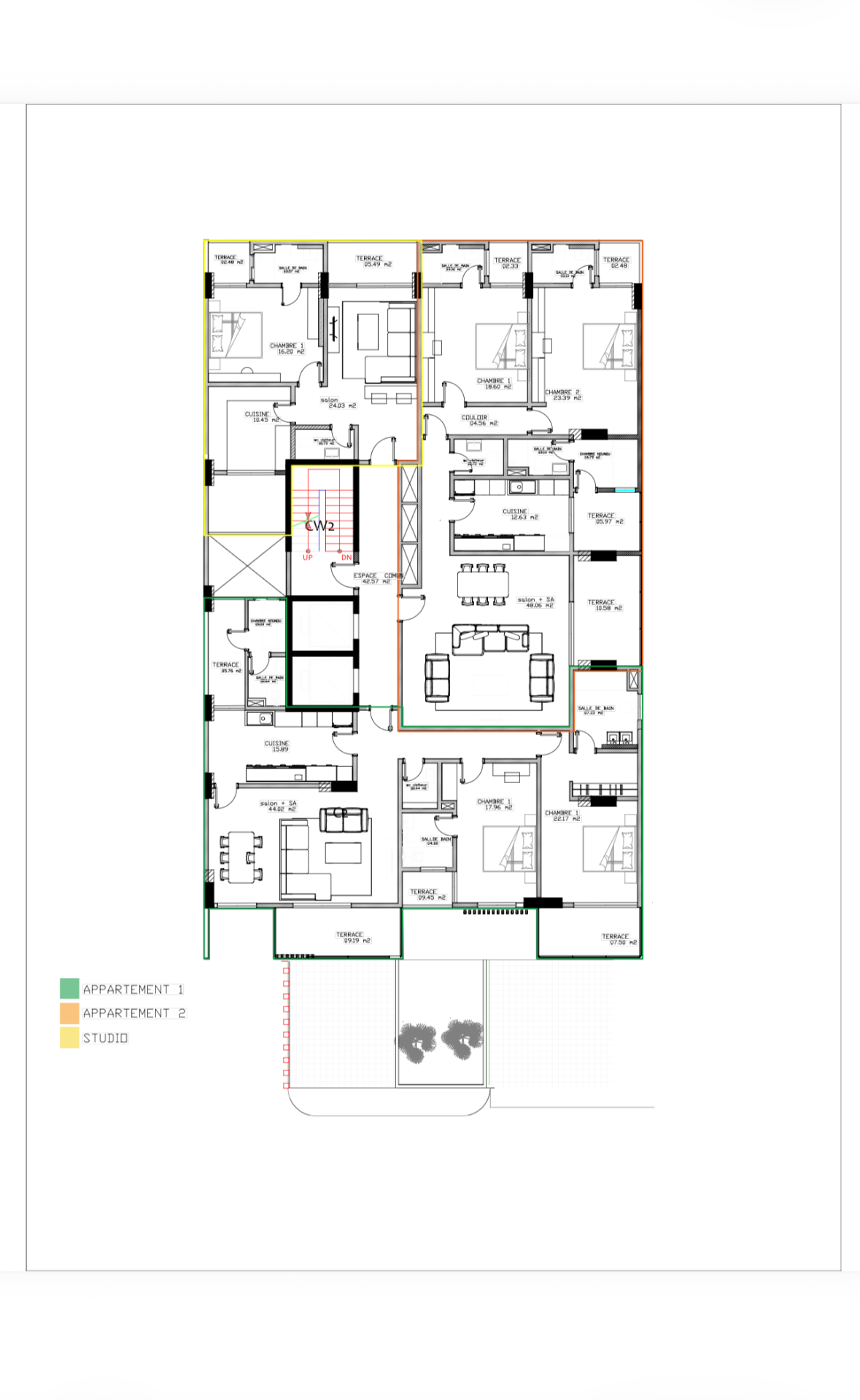 Résidence Les Cèdres — plan d'étage